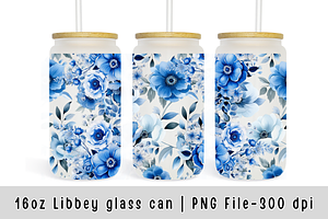 16 Oz Libbey Glass Can Flowers