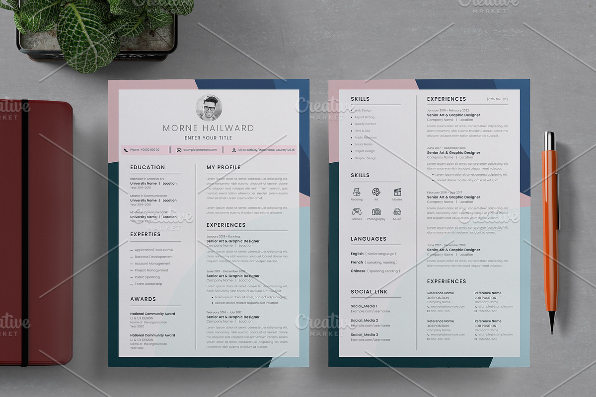 Resume Set, a Resume Template by Cristal Pioneer (Photo 2 of 7)