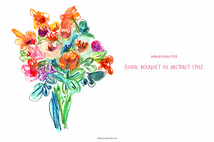 Abstract Floral Bouquet Clipart