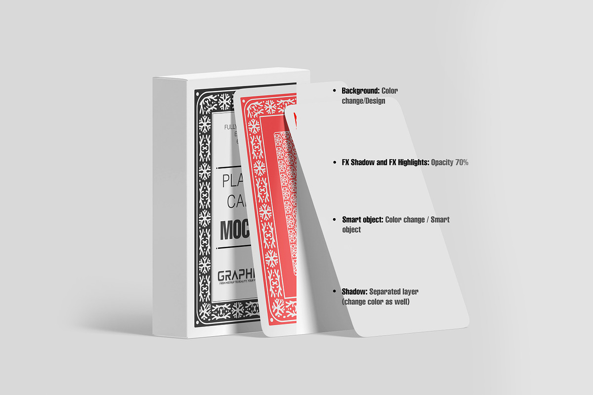 Playing card mockup Card game mockup, an Advertising Mockup by GraphicVil (Photo 2 of 9)