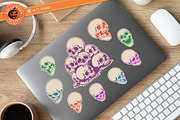 22 Halloween Skull Stamp Brushes, a Brush Add-On by vectstudio (Thumbnail 4 of 10)