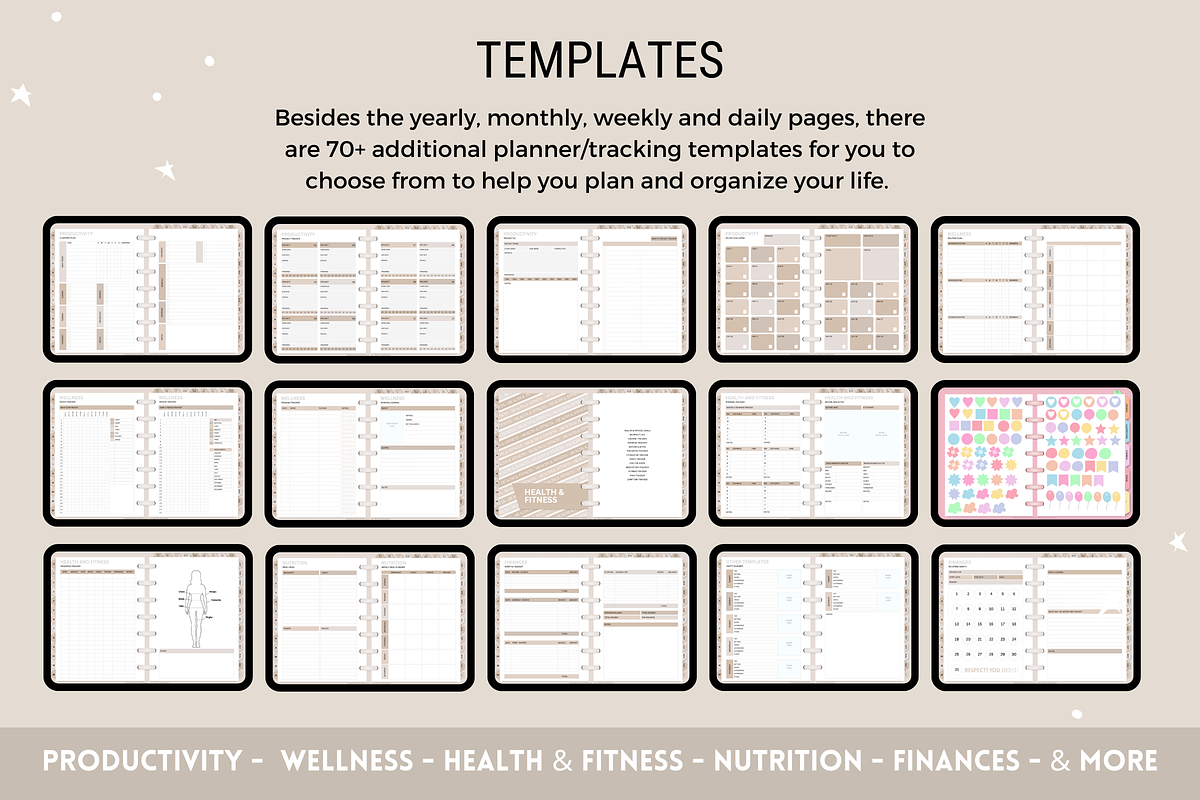 Cute Digital Life Planner 750+ pages, a Templates & Theme by SunshineStudioBoutique (Photo 7 of 9)