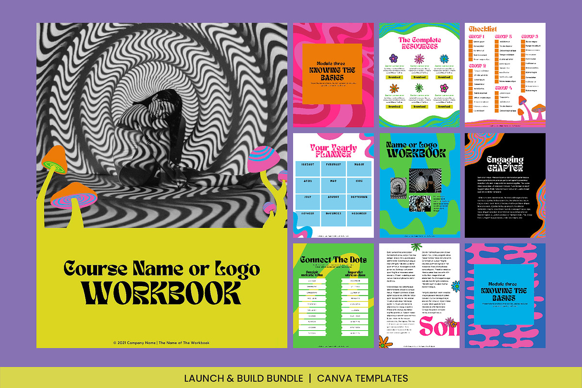 Psychedelic Canva Brand Collection, a Social Media Template by WorkShy Studio (Photo 15 of 23)