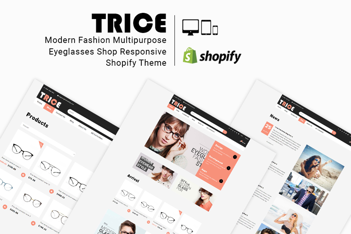 Trice Eyeglasses Shop Shopify Theme, a Shopify Template by ThemeTidy Shopify Agency