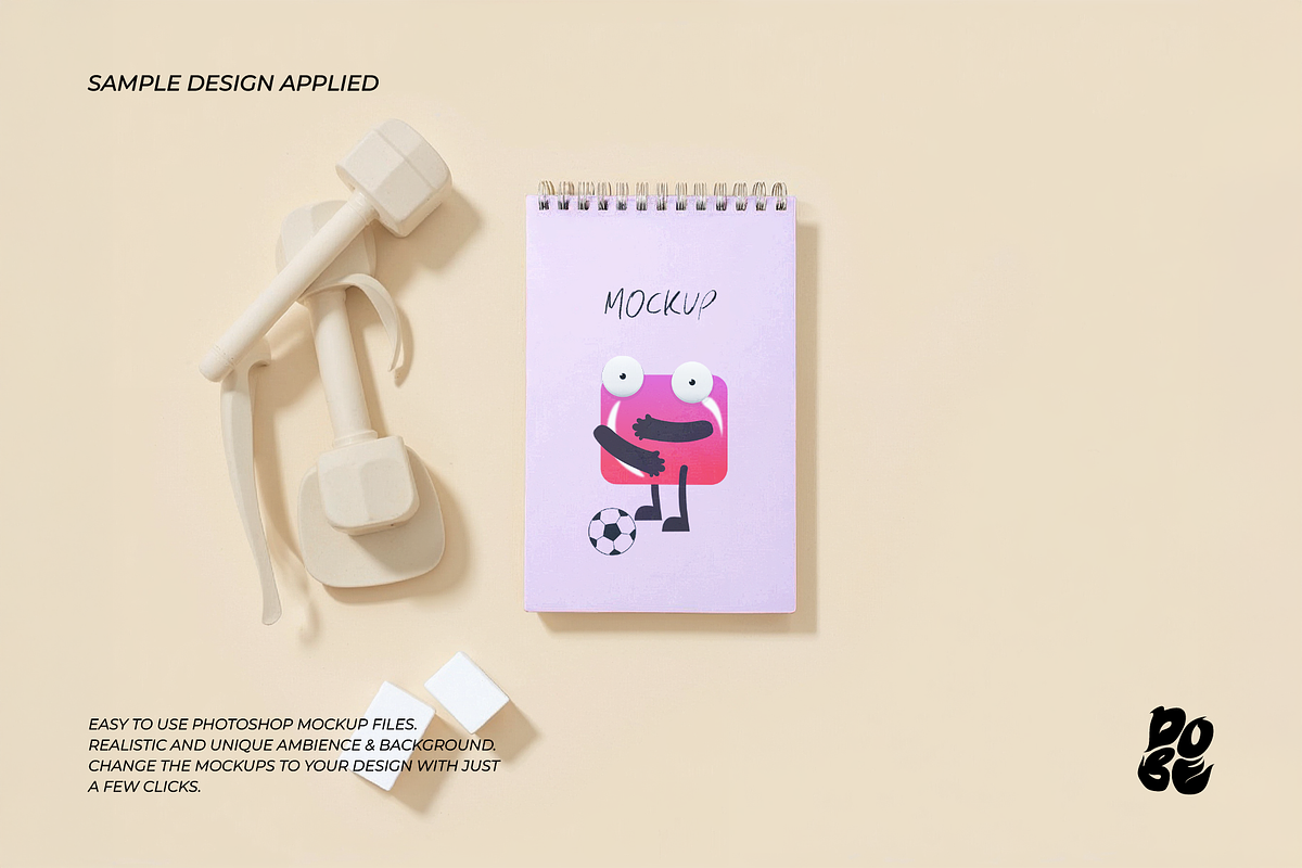 Workout Notepad Mockup Set, a Books & Magazine Mockup by DOBE Studio (Photo 4 of 9)
