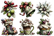 Whimsical Christmas Clipart, an Illustration by Pixels.Craft (Thumbnail 6 of 6)