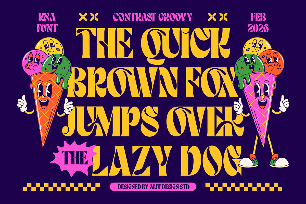 Contrast Groovy Typeface, a Serif Font by alit design (Photo 2 of 20)