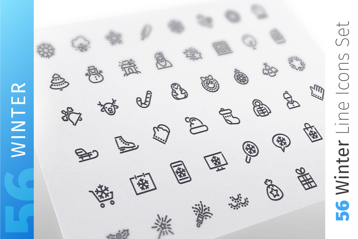 Winter Line Icons Set, an Icon by Voysla's Shop (Photo 1 of 4)