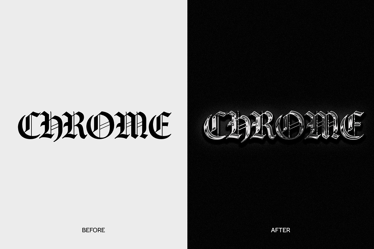 CHROME Effect Photoshop, a Layer Style Add-On by Vermeulen Design Studio (Photo 3 of 4)