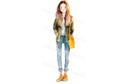 Teen Characters Watercolor PNG Set, a Person Illustration by Bubert Art (Thumbnail 3 of 7)