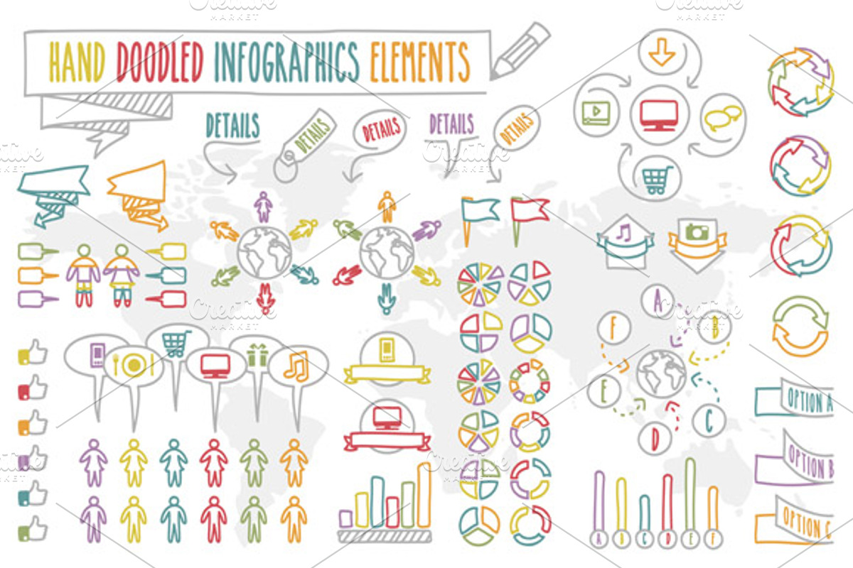 Hand Doodled Infographics Elements, a Presentation Template by Rosa Puchalt (Photo 2 of 2)