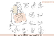 Woman Working at Home Office, a Branding & Logo Template by velychko.ua (Thumbnail 11 of 12)