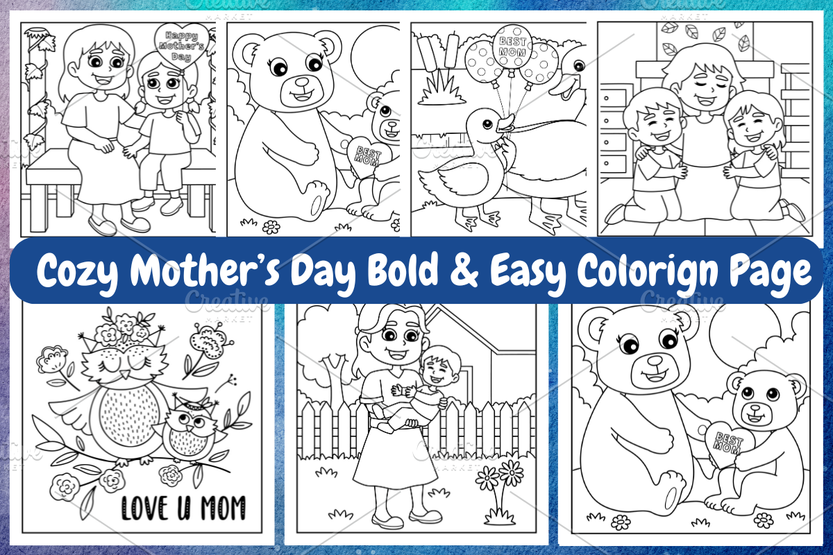 Cozy Mother's Day Coloring Book V-02, a Seasonal Illustration by Coco Bloom (Photo 1 of 4)