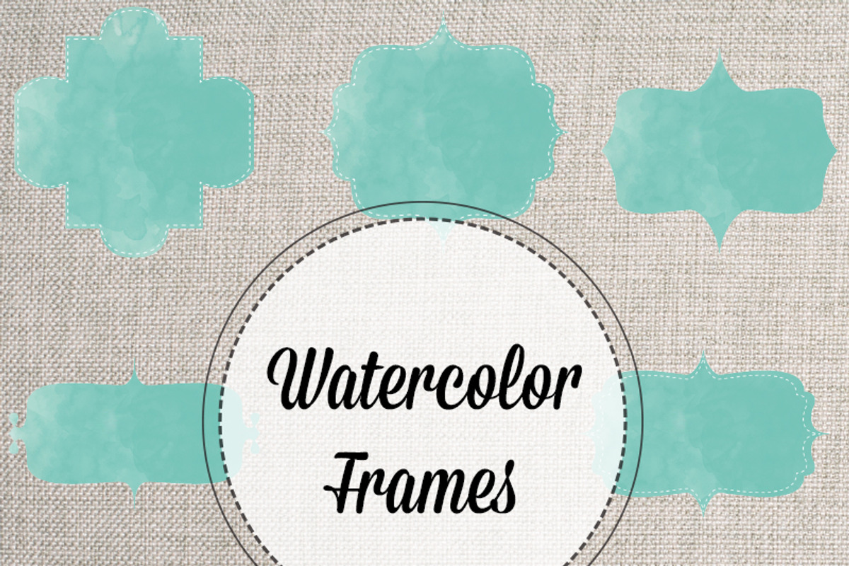 Watercolor PNG Stitched Frames