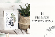 Watercolor Christmas spirit clipart, a Decorative Illustration by Yuliya Derbisheva (Thumbnail 3 of 14)