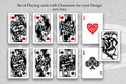 Engraved playing cards for poker, an Object Illustration by Retro Graphic Box (Thumbnail 2 of 5)