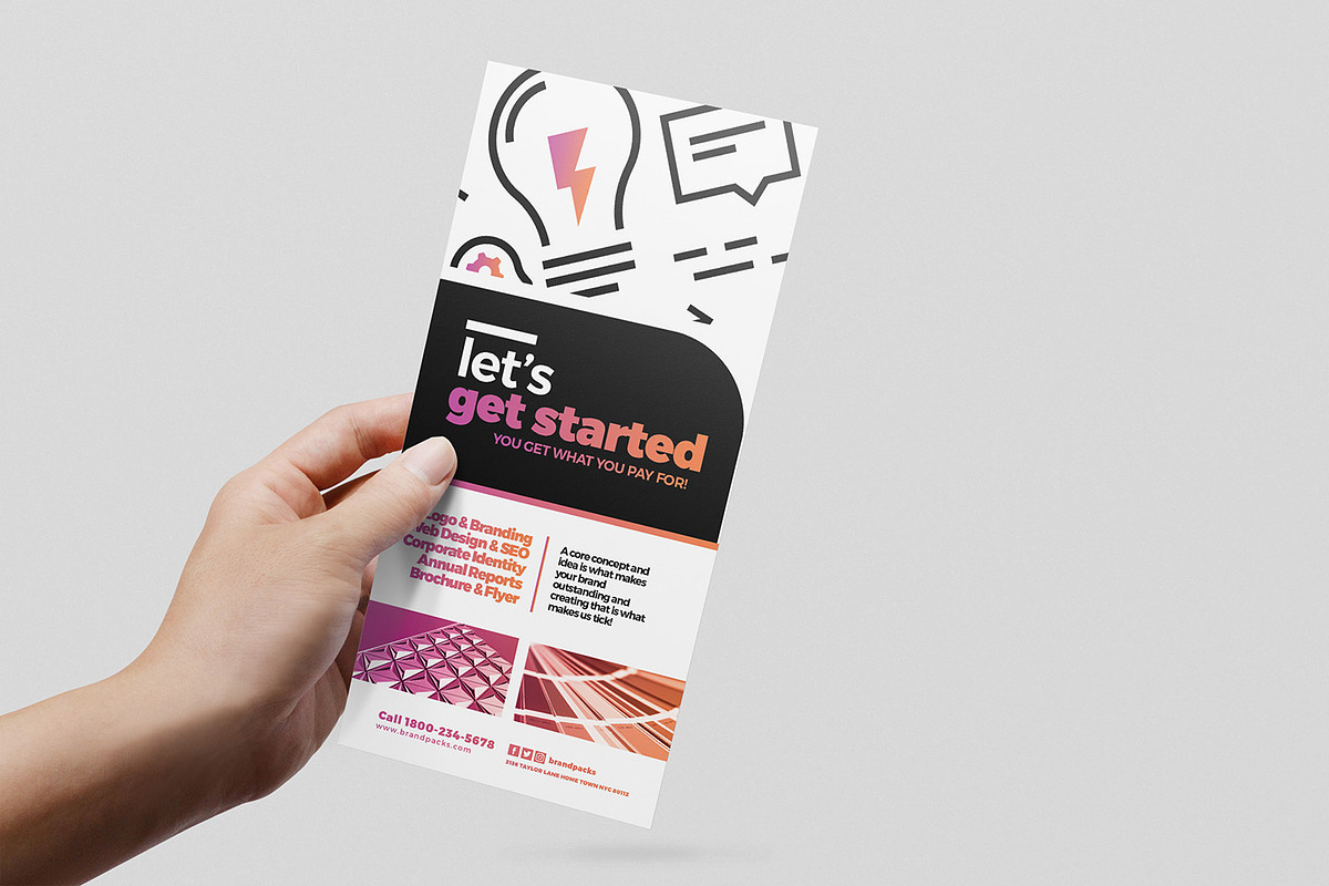 Graphic Designer DL Card Template, a Card Template by BrandPacks