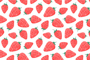 Strawberries seamless pattern, a Pattern Graphic by Good Studio