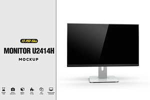 Monitor U2414h Mockup, a Product Mockup by PixelMockup