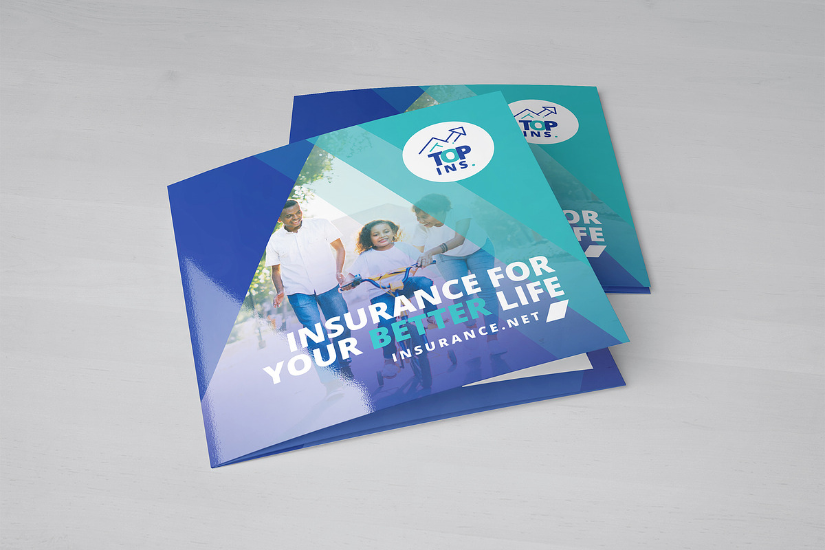 Insurance Square Trifold Brochure, a Brochure Template by Designsoul14