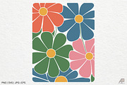 Boho Retro Flower Sublimation Bundle, an Illustration by Actual Pixel (Thumbnail 5 of 13)