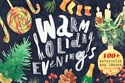 Watercolor Christmas clipart, a Decorative Illustration by ElectricMirror (Thumbnail 1 of 7)