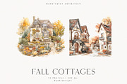 Fall Cottages, a Seasonal Illustration by PeDe Designs (Thumbnail 3 of 10)