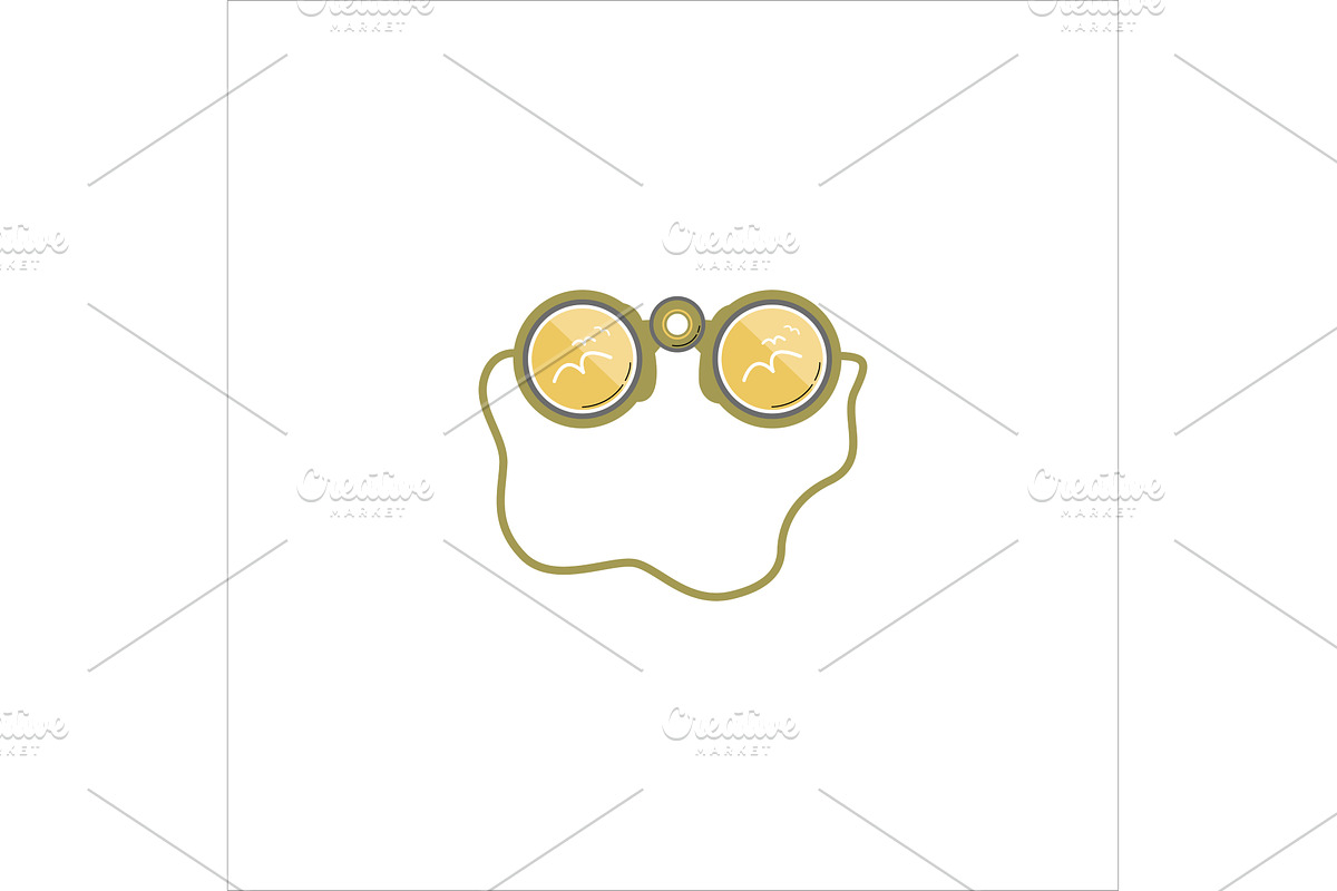 Binoculars and bird watching, an Object Illustration by Mila Di Art