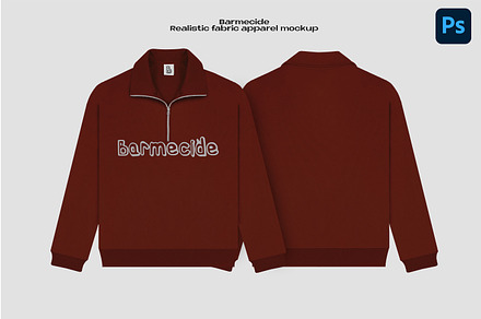 Quarter zip sweatshirt mockup, a Shirt Mockup by Barmecide Mockup