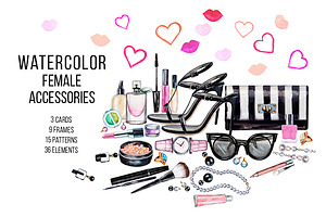 Big set of female accessories