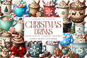 Watercolor Christmas Drinks Clipart, an Illustration by SinaCreation (Thumbnail 1 of 7)