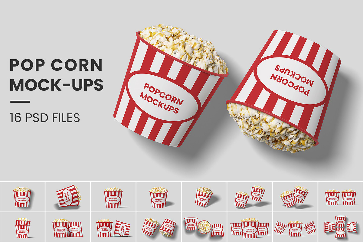Popcorn Bucket Mockup Bundles, a Cups & Container Mockup by Compositing Studio (Photo 1 of 20)