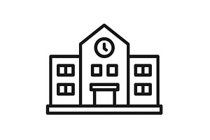 Educational building with clock, an Object Illustration by ZinetroN