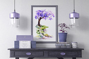 Blooming Jacaranda tree Watercolor, an Object Graphic by ON_lineart_store (Thumbnail 6 of 9)