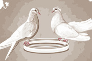 2 DOVES ON A RING IN VECTOR, a Decorative Illustration by Nadin_Lebedeva (Thumbnail 1 of 4)