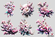 Cherry Blossom Sakura Flowers, a Seasonal Illustration by EdeniaArtStudio (Thumbnail 3 of 8)