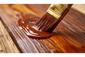 Application of rich brown wood stain, a Background Photo by Igor Tichonow