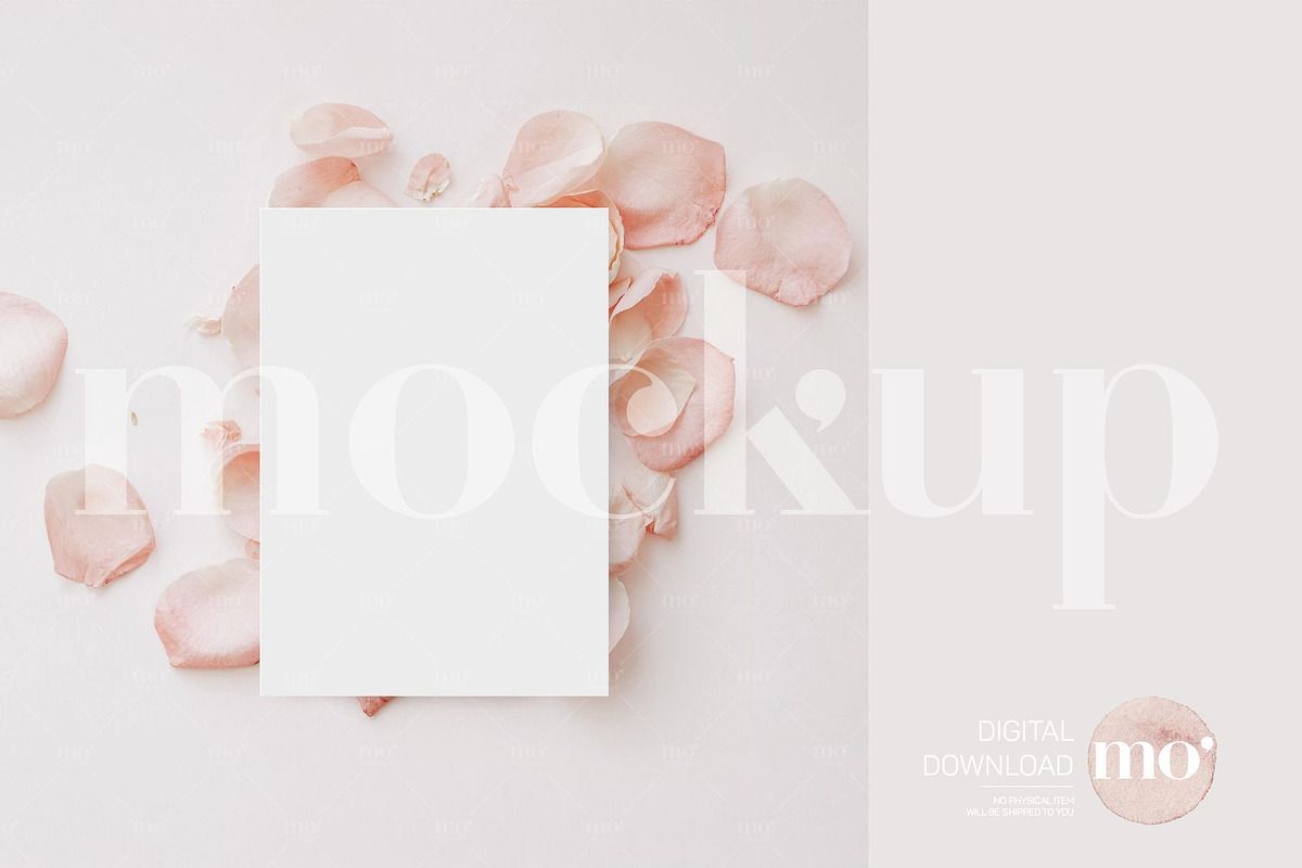 Romantic Rose 5x7 Card Mockup, a Product Mockup by MoMockups (Photo 3 of 4)