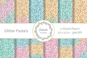 Pastel Glitter Digital Paper