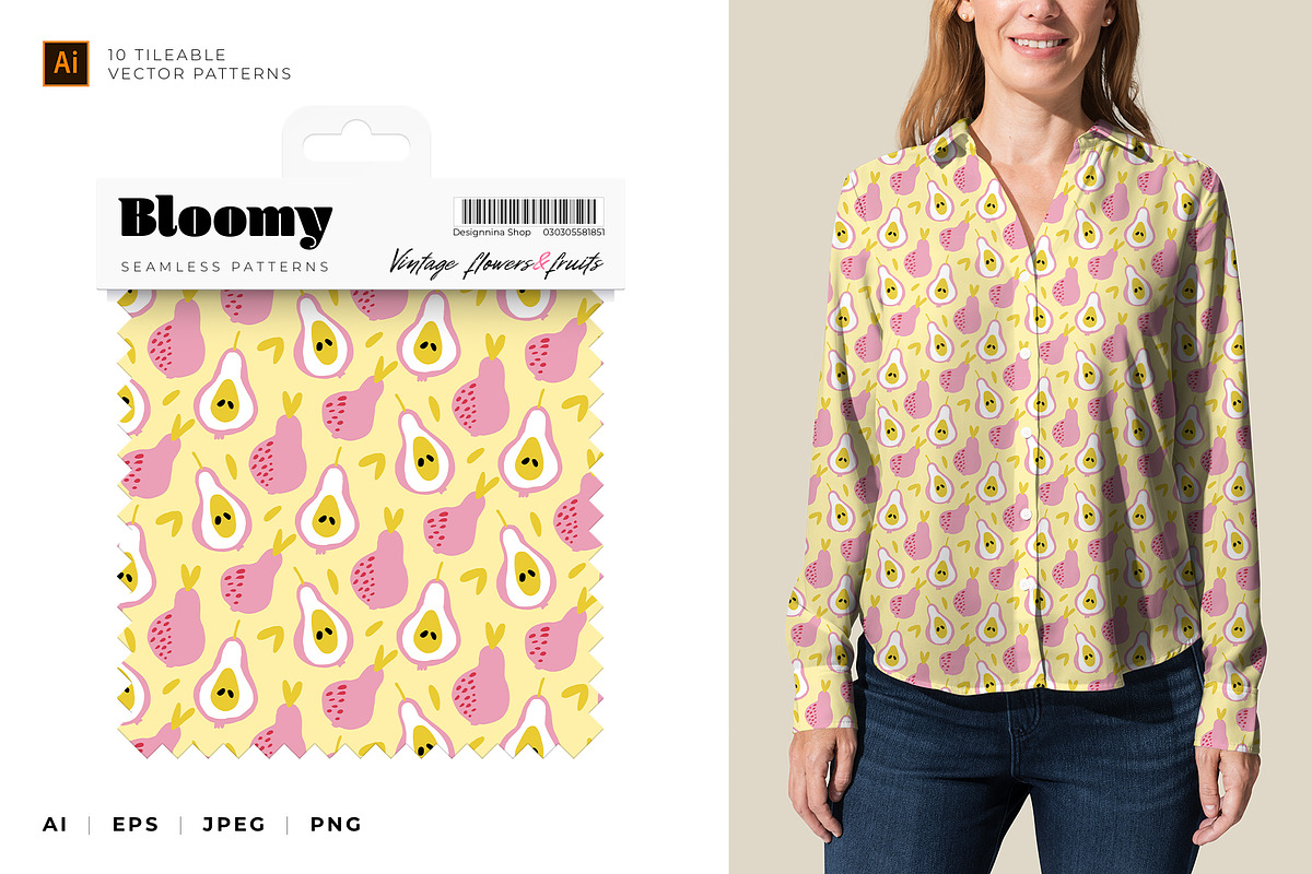 Bloomy — Vintage Patterns Collection, a Pattern Graphic by Designnina Shop (Photo 9 of 11)