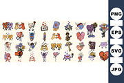 Cute Valentine Love Clipart Set, an Illustration by designvectx (Thumbnail 1 of 3)