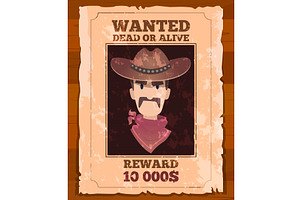 Wanted criminal posted. placard, an Illustration by Onyx