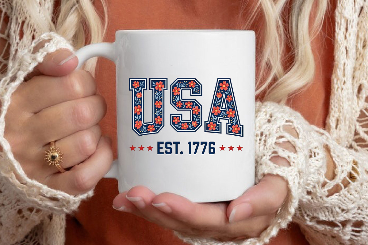 Floral USA Est 1776 America 4th July, an Illustration by Designking (Photo 4 of 5)
