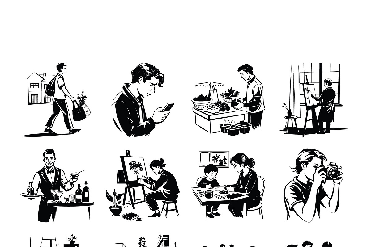 Daily Lifestyle Vector Illustrations, an Illustration by Vector Portal (Photo 2 of 8)
