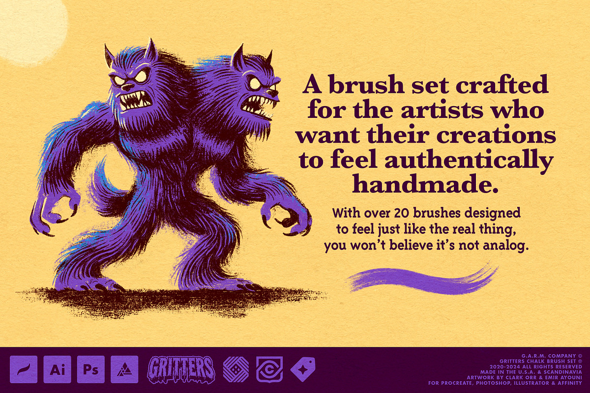 Gritters Chalk Brushes (Affinity), a Brush Add-On by G.A.R.M. Company (Photo 3 of 13)
