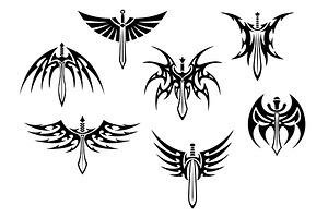 Swords And Daggers Tribal Tattoos