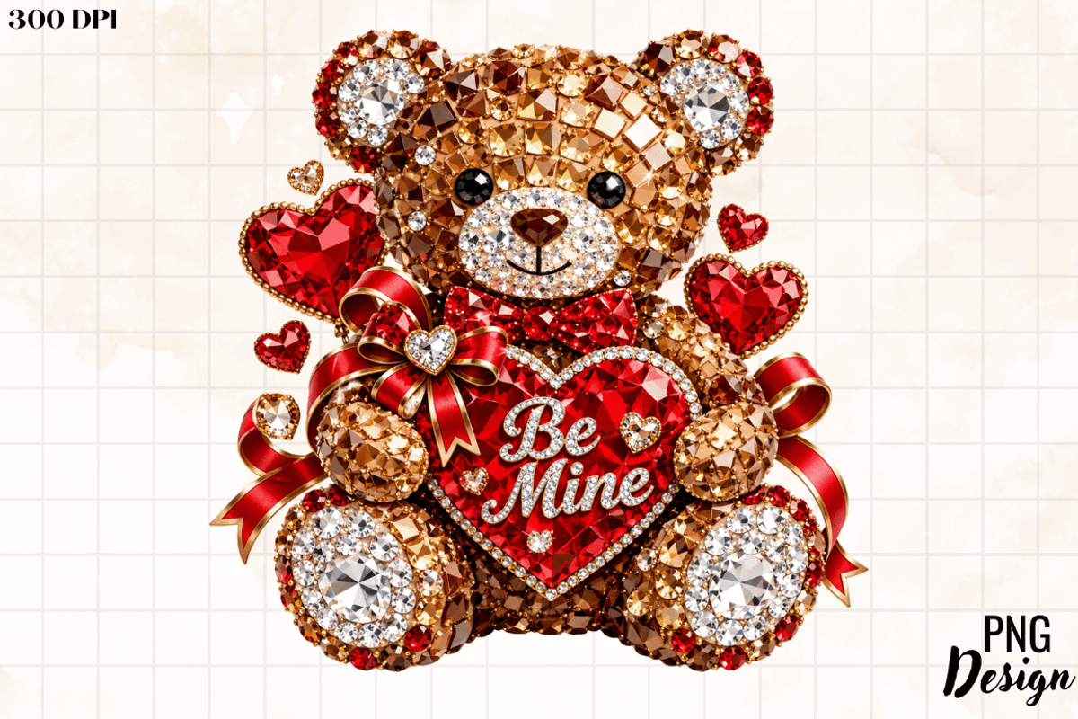 Valentine Teddy Bear PNG, an Object Graphic by Cut File (Photo 2 of 3)