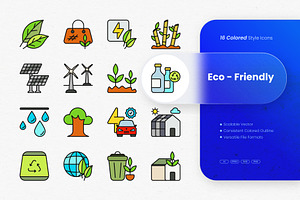 Eco - Friendly Colored Icons, an Outline Icon by cidcud_graphic