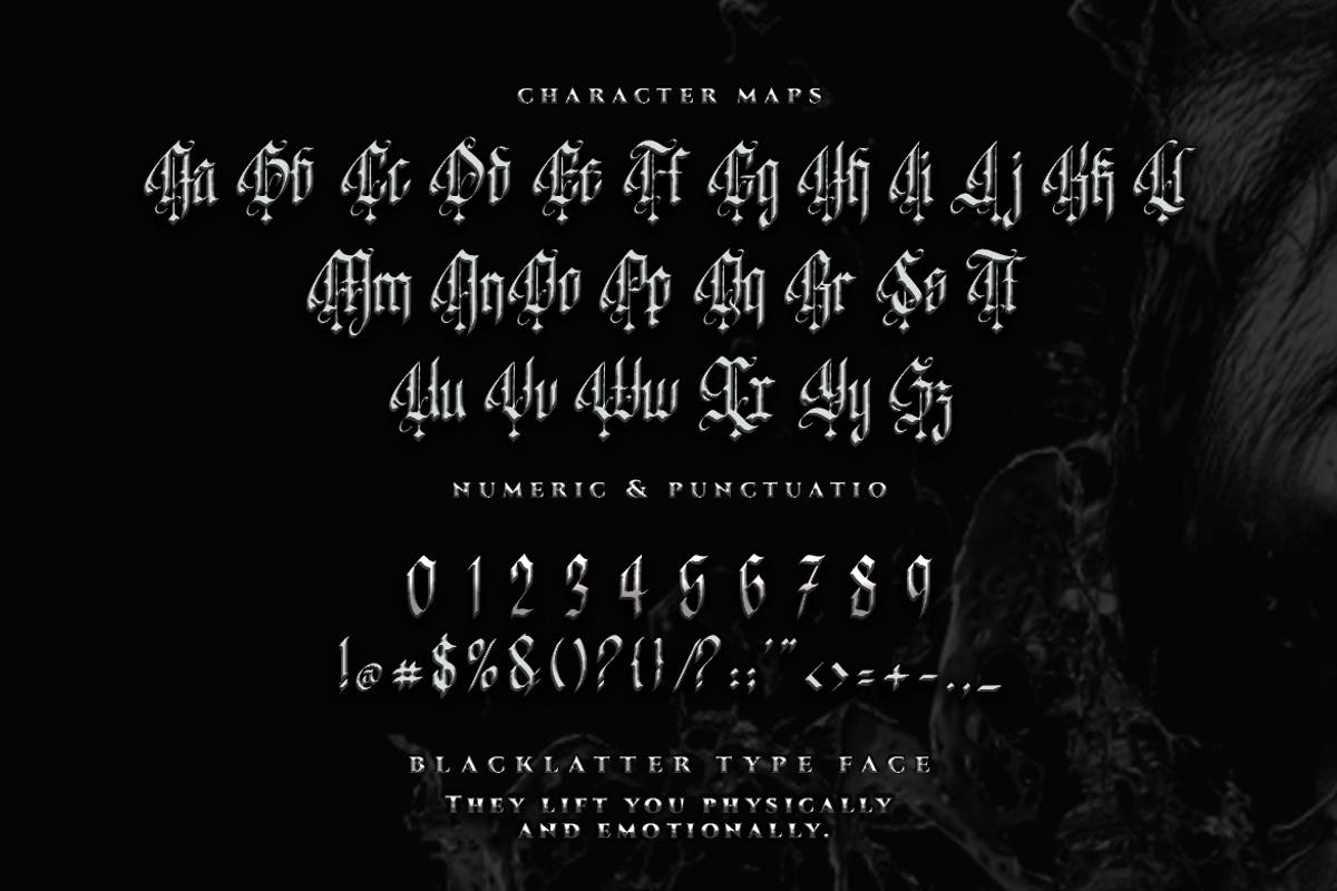 Antithesis Letter - Blackletter Type, a Blackletter Font by Meizzaluna Design (Photo 5 of 10)