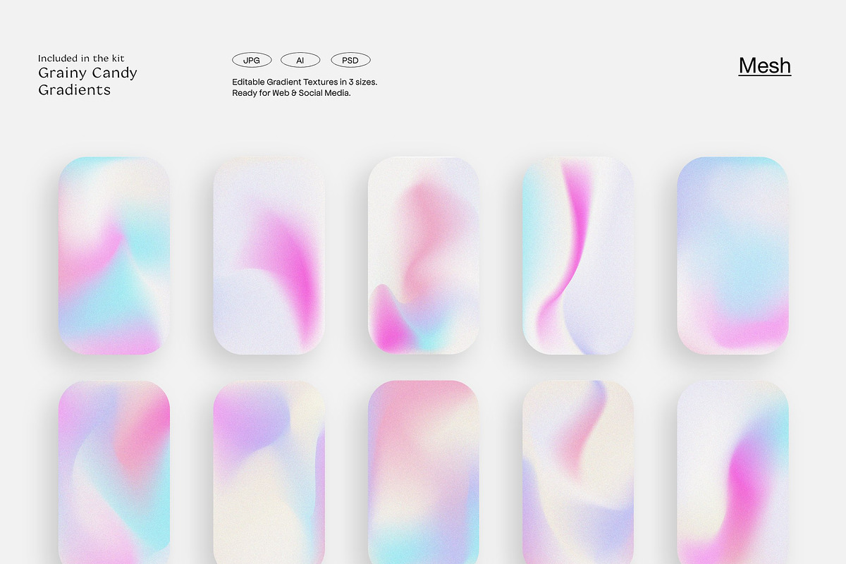 BUNDLE LA Candy Gradients & Shapes, a Texture Graphic by Sparrow & Snow